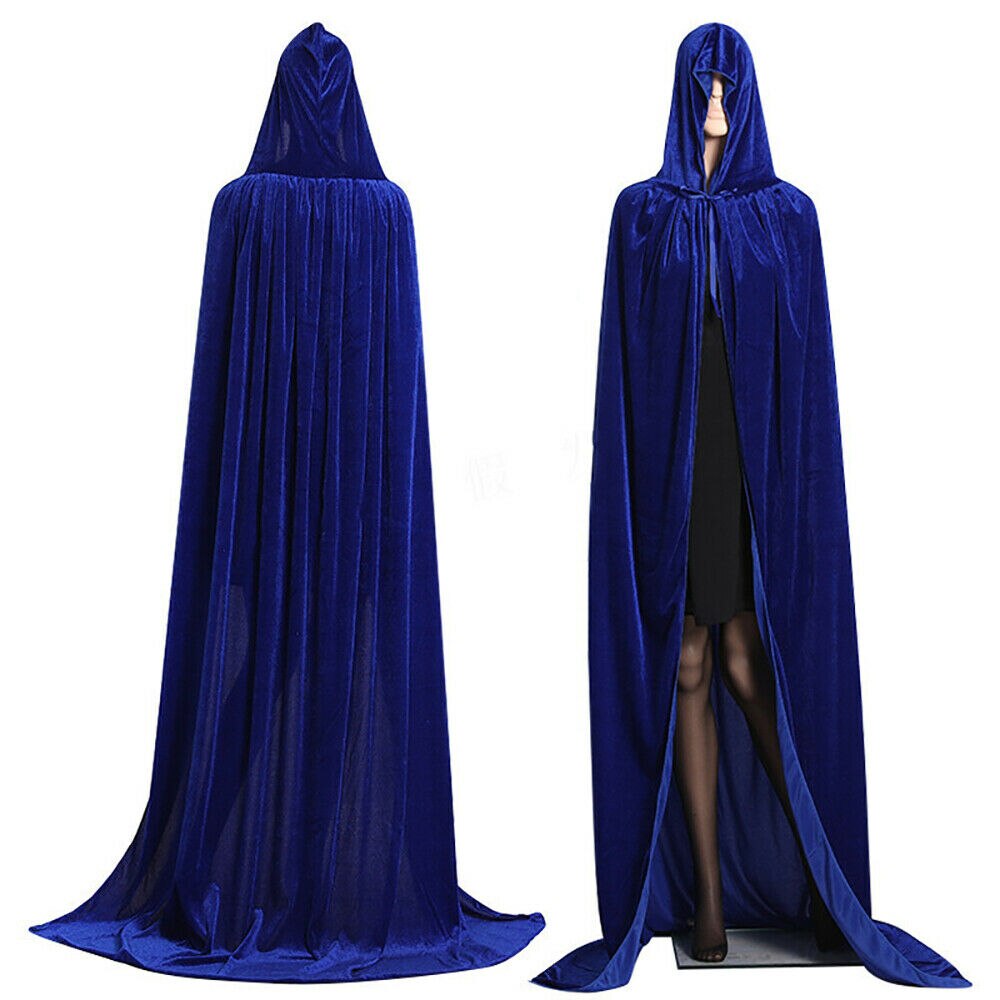 Gothic Hooded Cloak Adult Elf Witch Long Purim Carnival Halloween Cloaks Capes Robe Larp Women Men Vampires Grim Reaper Party