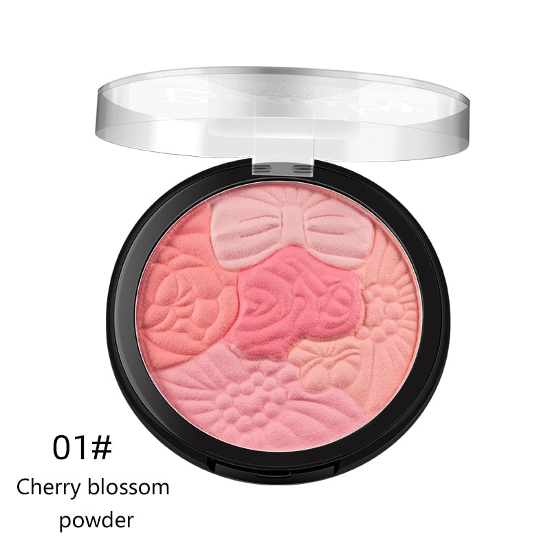 Oklulu Professional 3Colors Petal Blush Makeup Palette Petal Matte Blusher Highlighter Powder Makeup Blush Contour Shadow TSLM1