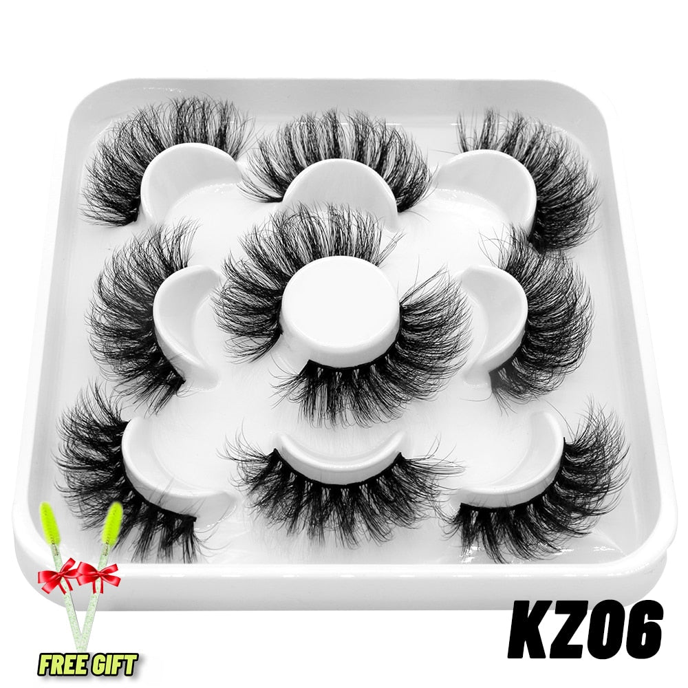 Lashes 5/7 Pairs Eyelashes Faux Mink Eyelashes Long Lasting Fluffy Mink Lashes Dramatic Volume lashes Extension Thick Long