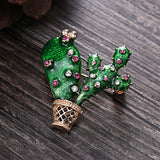 Rhinestone Cactus Brooch Pins For Women Flower Branch Brooches Jewelry Gifts Fashion Wedding Party Bijoux Pea Pods Machine Badge