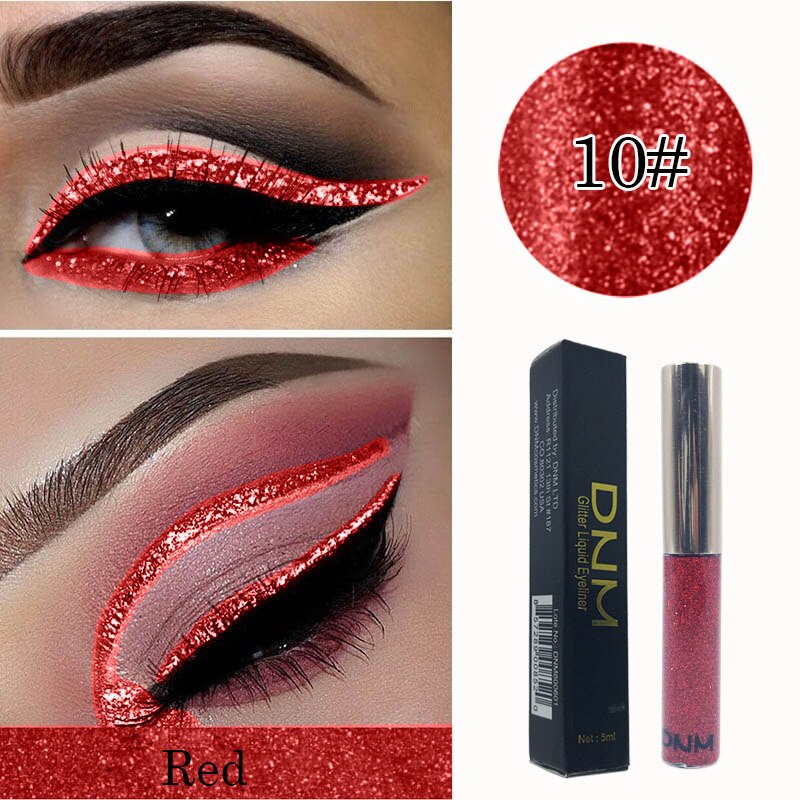 16 Color Liquid Eyeliner Flash Waterproof Durable Makeup Eyeliner Golden Red Blue White Eyeliner Lasting Shiny Eyes TSLM1