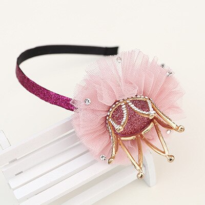Headbands For Kids Girl Princess Hairbands Yarn Crown Bow Knot Tiara Flower Child Hair Accessories Korean Handmade Wholesale