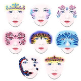 Oklulu   New Eye Body Paint DIY Design Halloween Christmas Party Soft Face Paint Stencil Reusable Template Tattoo Painting Makeup Tool