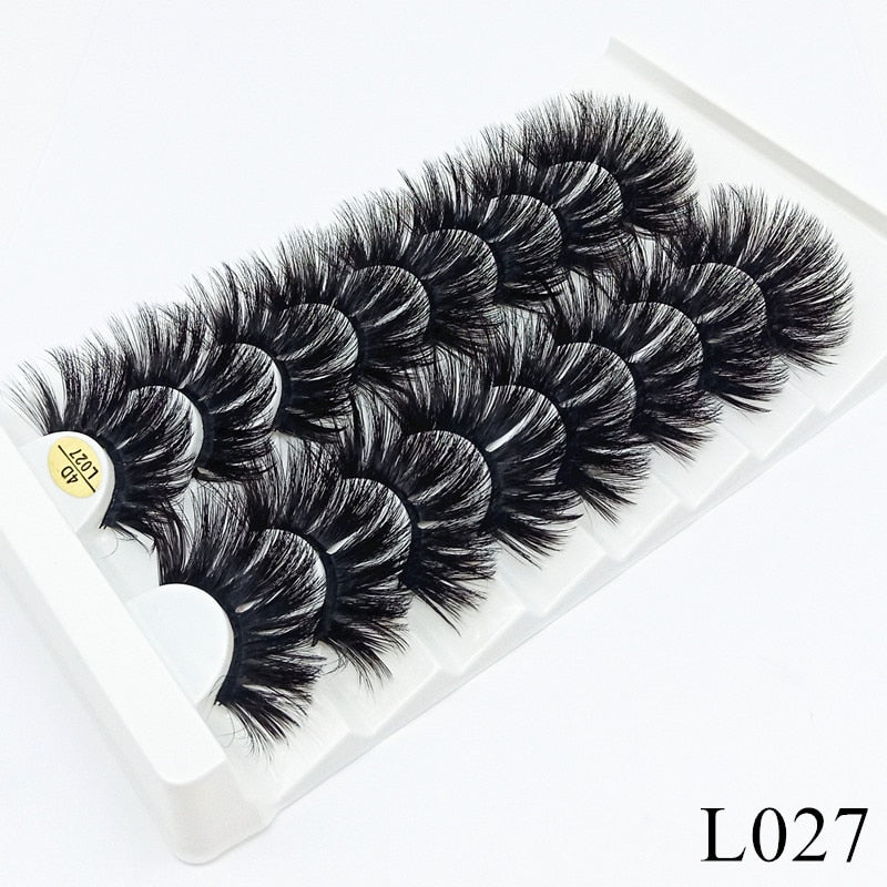 3/5/8 Pairs 3D Mink Lashes 25mm Dramatic Volume Eyelashes Mink Natural Long Silk Eyelashes Beauty Makeup Eyelash Extension Tool