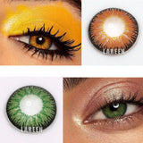 2pcs/pair Colorful Contact Lenses for Eyes 3 Tone Vika tricolor Series Colored lenses Eyes Color Eye Contacts Retail&amp;Wholesale