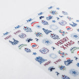 5D Christmas SnowFlake Snowman Nails Art Sticker Pro Frosted Thin Transparent Embossed New Year Nail Art Design Nail Stickers