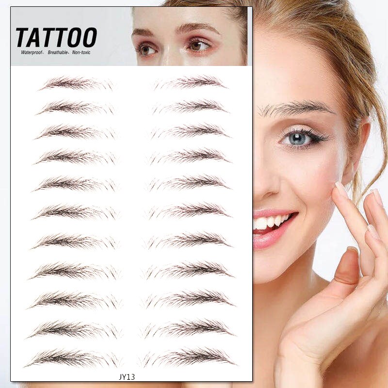 6D Eyebrow Sticker Bionic Brow Semi-Permanent Water Transfer Waterproof Tattoo Eyebrow Embroidery Eyebrow Sticker