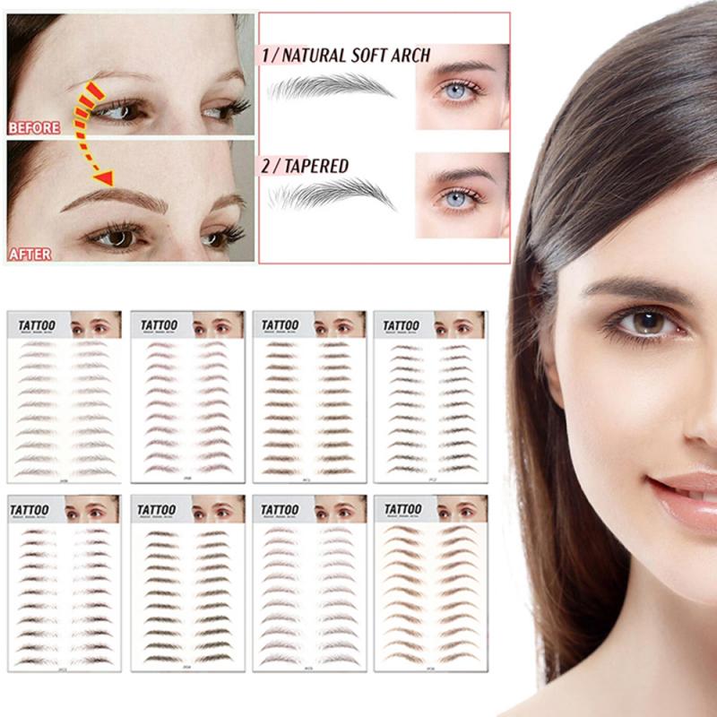 6D Eyebrow Sticker Bionic Brow Semi-Permanent Water Transfer Waterproof Tattoo Eyebrow Embroidery Eyebrow Sticker