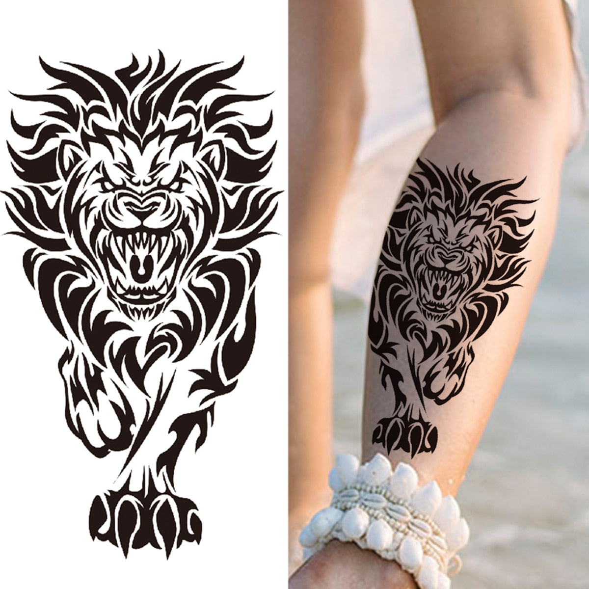 Halloween Scar Temporary Tattoos For Men Kids Realistic Fake Tiger Spider Tattoo Sticker Unique Arm Back Persistence Tatoo DIY