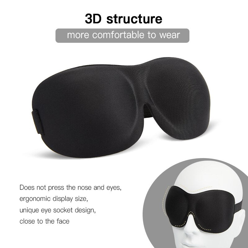 3D Upgraded Sleeping Mask Total Blackout Eyeshade Sleeping Aid Travel Rest Blindfold Soft Sleeping Eye Mask Women Men Eyepatch