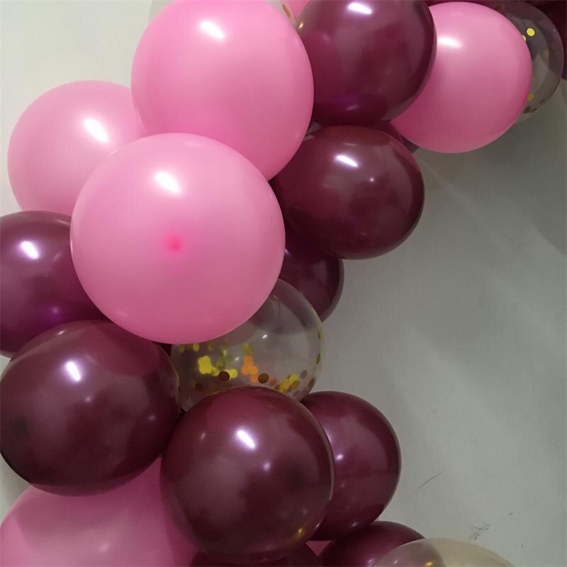 102Pcs/Set Latex Pink Rose Red Balloons Garland Arch Kit for Wedding Baby Shower Girl Adult Birthday Party Decoration Air Globos