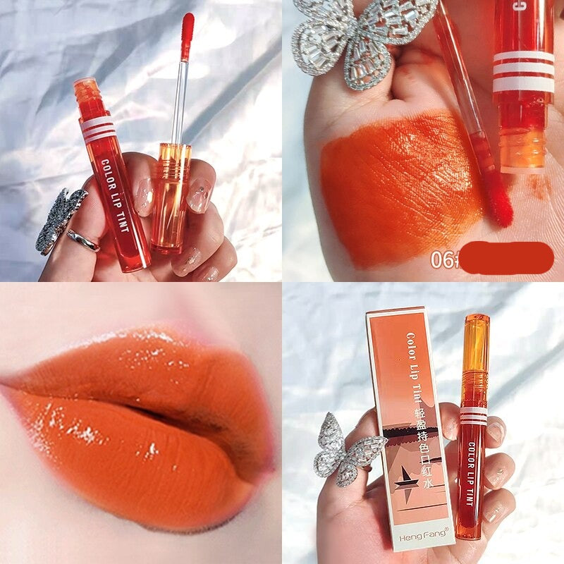 Full Color Makeup Lip Tint Mirror Lipstick Lasting Waterproof Lip Gloss Blusher Korean Style Sexy Red Moisturizer Lip Cosmetics