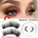 Oklulu  3D Magnetic Eyelashes with 3 Magnets Magnetic Lashes Natural Long False Eyelashes Magnet Eyelash Extension Makeup Tools