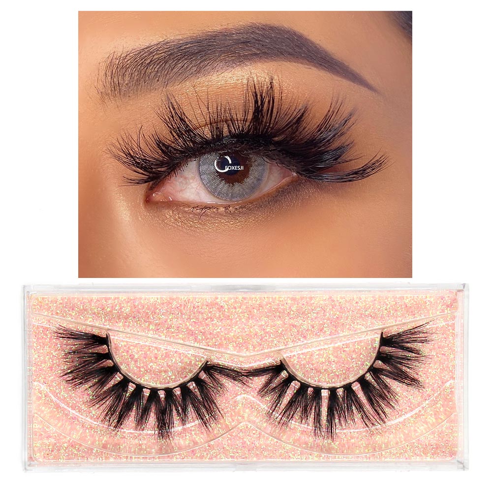 FOXESJI Eyelashes Makeup Mink Lashes 3D Fluffy Cruelty free Natural Mink Lashes Cross Volume False Eyelashes Eyelash Extension