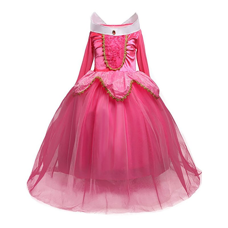Children Aurora Dress Kids Halloween Sleeping Beauty Costume Girls Christmas Birthday Princess Party Ball Gown Clothes