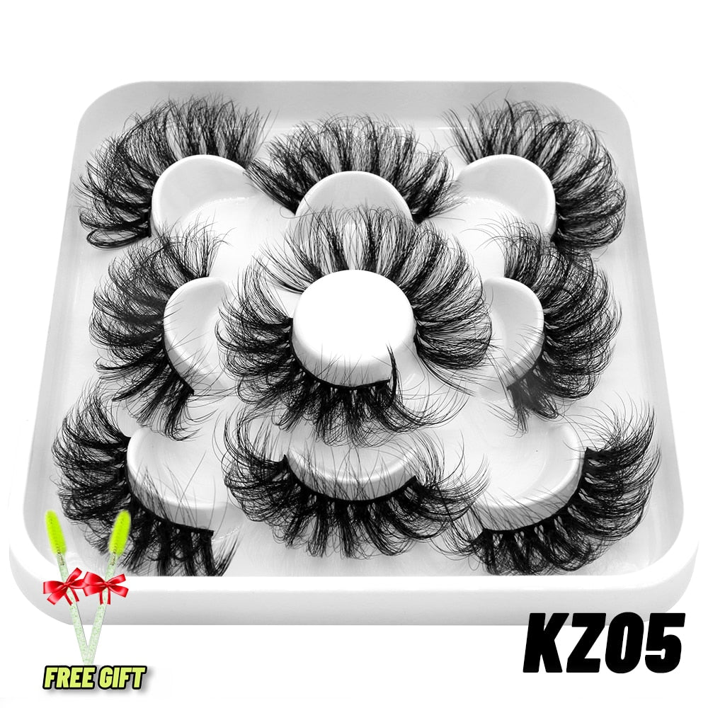 Lashes 5/7 Pairs Eyelashes Faux Mink Eyelashes Long Lasting Fluffy Mink Lashes Dramatic Volume lashes Extension Thick Long