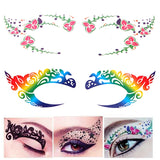 1Pairs Temporary Eye Tattoo Stickers DIY Waterproof Flash Disposable Eyeshadow Eyeliner Face Sticker Halloween Makeup Tool