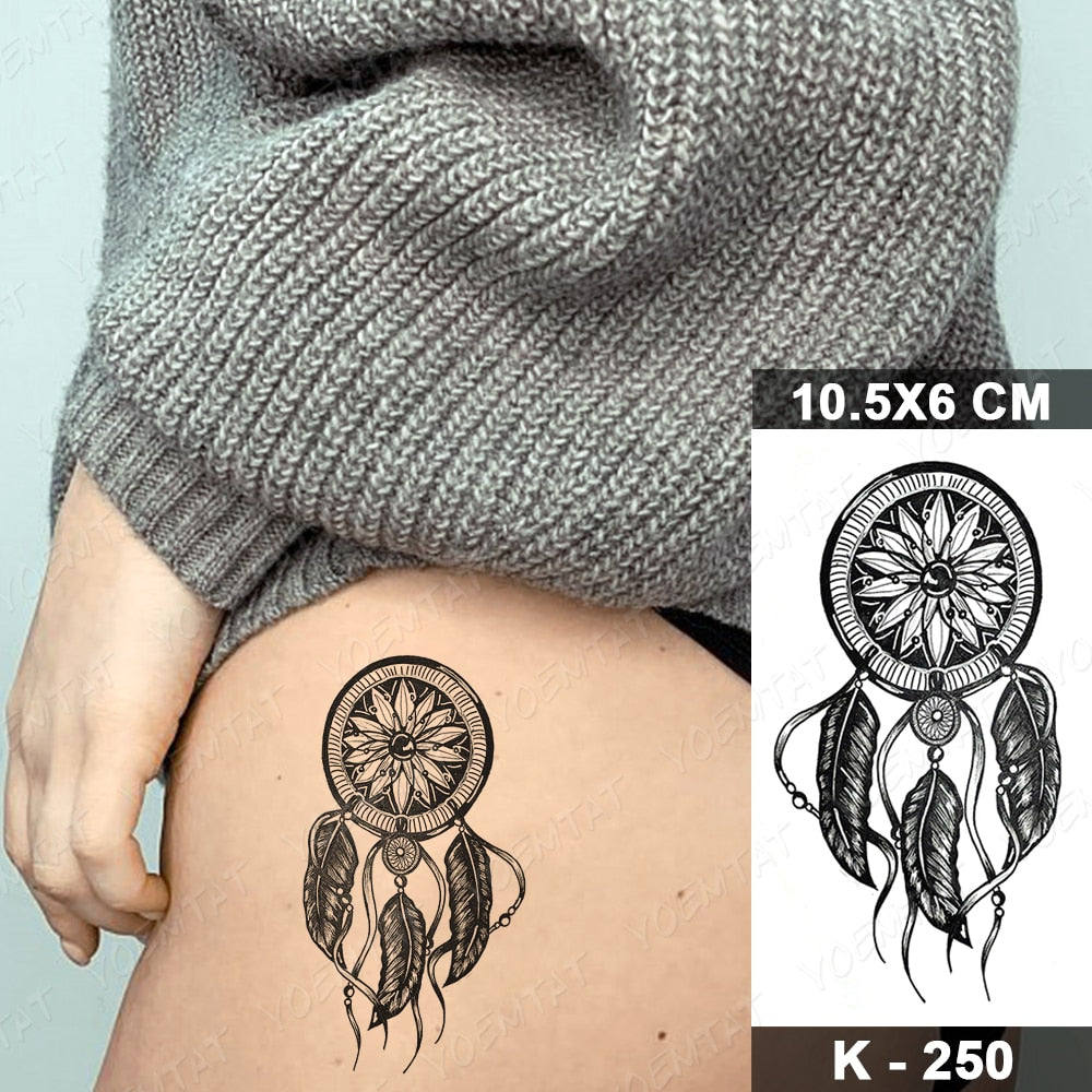 Waterproof Temporary Tattoo Stickers Butterfly Snake Rose Flower Gun Dark Flash Tatto Women Body Art Wrist Neck Fake Tattoos Men