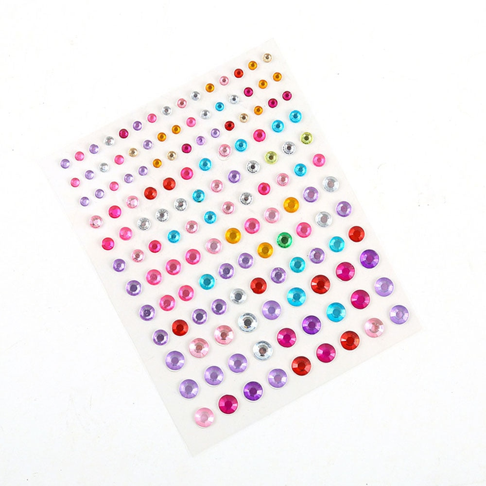 1sheet 3/4/5/6mm Fashion Self Adhesive Rhinestone Stickers Crystal Sticker for Nail Beauty Face Makeup Face Phone  Decoration