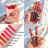 6pcs/set Makeup Lip Tint Mirror Lipstick Lasting Waterproof Lip Gloss Blusher  Korean Style Sexy Red Moisturizer Lip Cosmetics