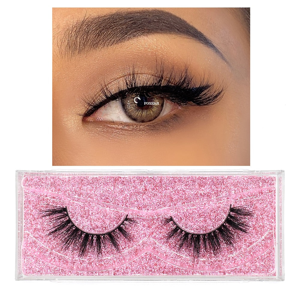 FOXESJI Eyelashes Makeup Mink Lashes 3D Fluffy Cruelty free Natural Mink Lashes Cross Volume False Eyelashes Eyelash Extension