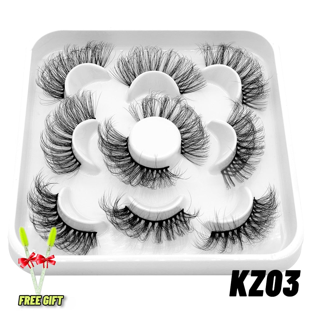 Lashes 5/7 Pairs Eyelashes Faux Mink Eyelashes Long Lasting Fluffy Mink Lashes Dramatic Volume lashes Extension Thick Long