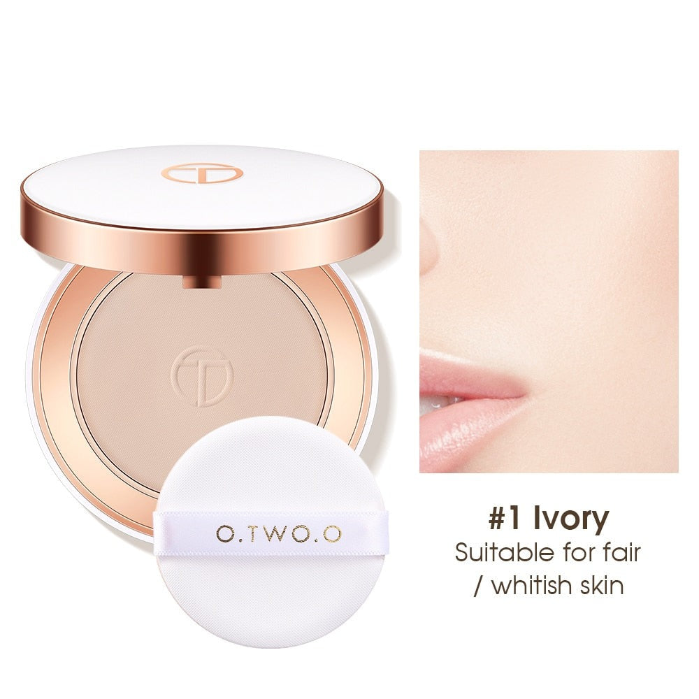 Face Setting Powder Cushion Compact Powder Oil-Control 3 Colors Matte Smooth Finish Concealer Makeup Pressed Powder