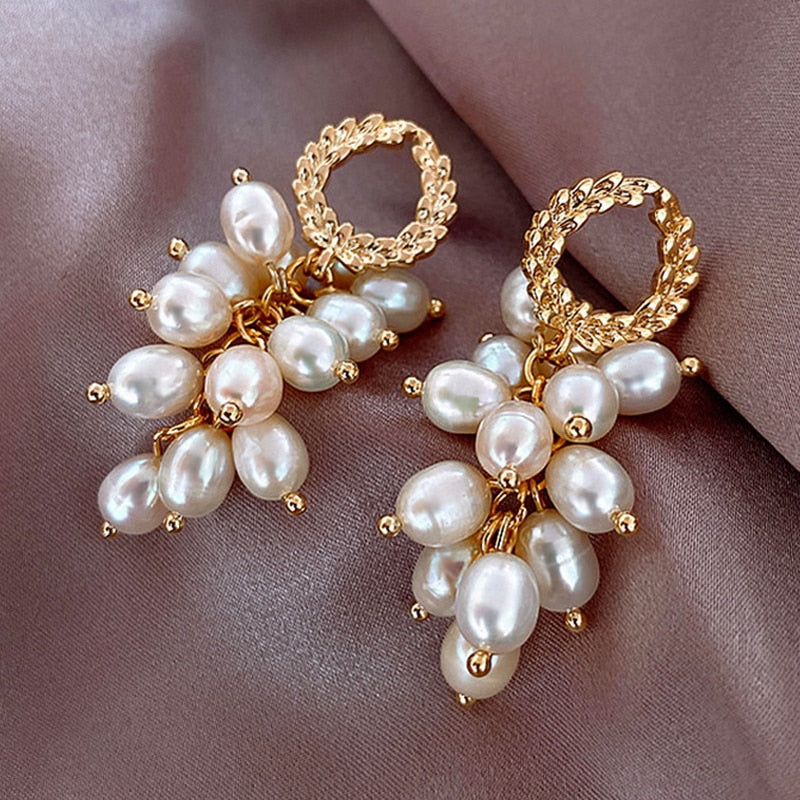 Korean Imitation Pearls Stud Earrings Geometric Circle Bowknot Flower Heart Leaf Sparkling Zircon Earrings For Women Girls Gift