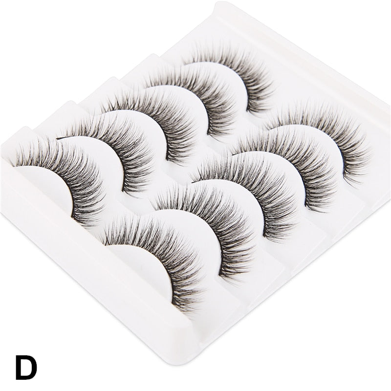 5 Pairs False Eyelashes Imitation Mink Hair Handmade Fluffy Wispy Natural Long Lashes No cruelty Eye Lash Extension Makeup Tools