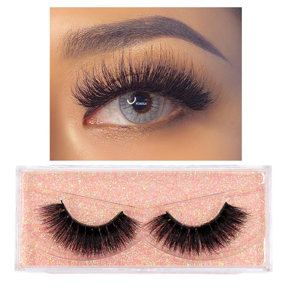 FOXESJI Eyelashes Makeup Mink Lashes 3D Fluffy Cruelty free Natural Mink Lashes Cross Volume False Eyelashes Eyelash Extension