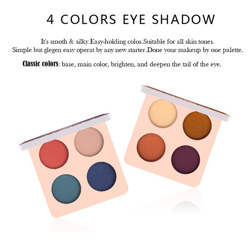 Eye Shadow 4 Color Eye Shadow Palette  Dark Blue Wine Red Eye Shadow Palette Shimmer Pigment Waterproof Mineral Balm TSLM1