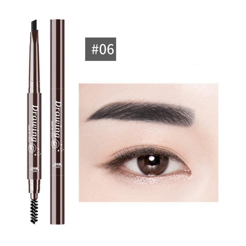 DNM 7 Colors Double-Headed Eyebrow Pencil Natural Not Smudge  Rotating Triangle Eyebrow Pencil With Brush Beauty Tool TSLM2