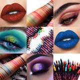 Waterproof 2 In 1 Eyeshadow Stick Pencil & Lip Pen Long-lasting Colored Gradient Shimmer Eyeshadow Highlighter Makeup