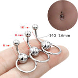 1 Pc Stainless Steel Bar Belly Button Rings for Women Sexy Navel Rings Belly Piercing Nombril Ombligo Body Jewelry Bell Rings