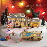 Brightly Lit Building Christmas Santa Claus Car House Village Holiday Garage Decoration Griswold Villa Home Desktop Figurines