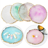 1PC Round Resin Agate Stone Nail Color Palette Gel Polish Pallet Mixing Drawing Paint Plate Pad Manicure Nail Art Display Shelf