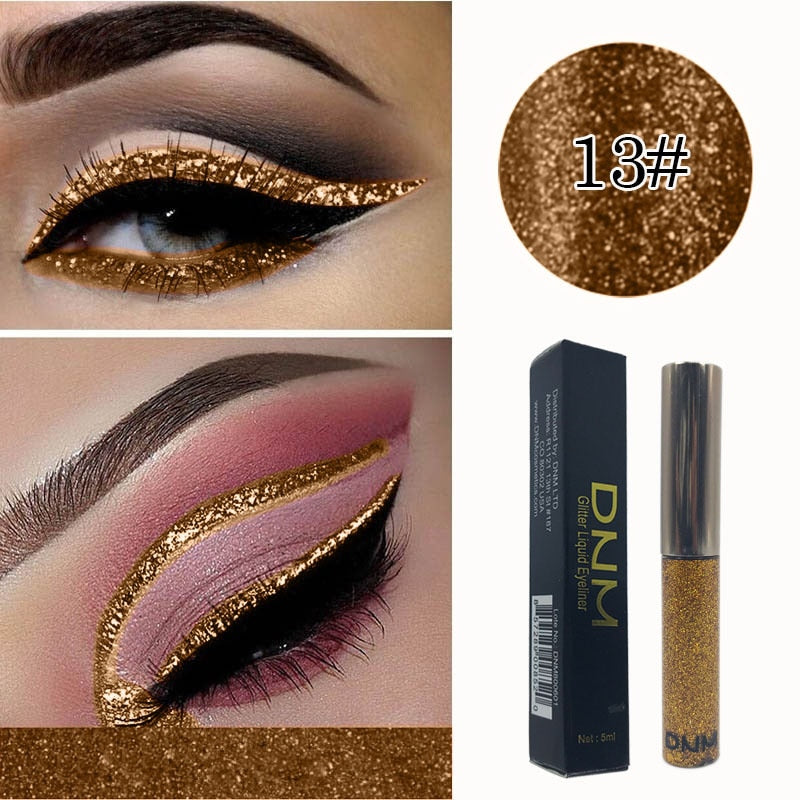 16 Color Liquid Eyeliner Flash Waterproof Durable Makeup Eyeliner Golden Red Blue White Eyeliner Lasting Shiny Eyes TSLM1