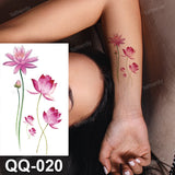 Small Plant Tattoo Sticker Flowers Purple Lavender Daisy Lovely Hand Finger Tattoos Waterproof Sleeve Body Art Temporary Tattoo