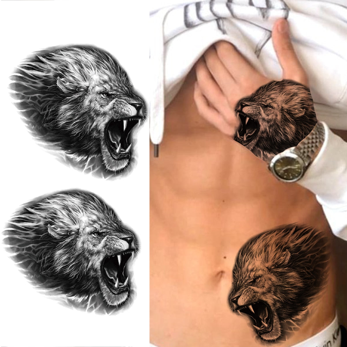 Halloween Scar Temporary Tattoos For Men Kids Realistic Fake Tiger Spider Tattoo Sticker Unique Arm Back Persistence Tatoo DIY