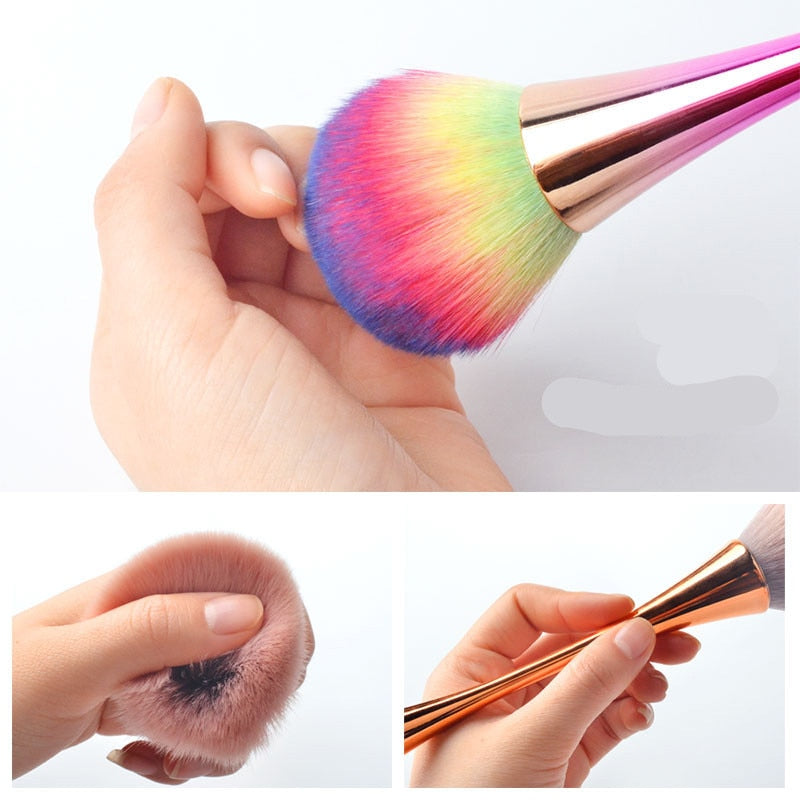 1Pcs Colorful Mullti-function Makeup Powder Foundation Eyeshadow Brushes Beauty Tool Professional Soft Nail Dust Cleaning Brush