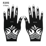 Professional Henna Stencil Temporary Hand Tattoo Body Art Sticker Template Wedding Tool India Flower Tattoo Stencil