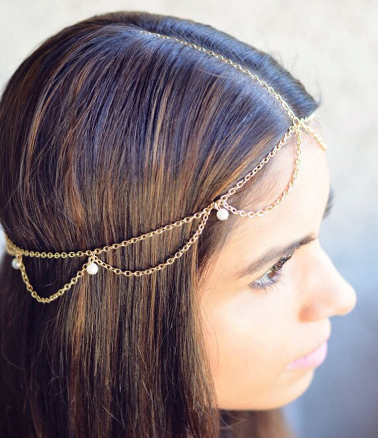 Bohemian Ethnic Forehead Head Chain Exotic Bride Party Wedding Accesories Headband Headpiece Afghan Indian Femme Hair Jewelry
