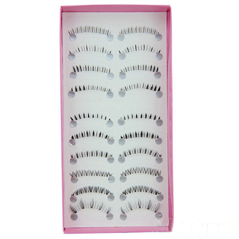 10 Pairs Pro Makeup Different Style Lower Under Bottom Eye Lashes Extension False Eyelashes Tools