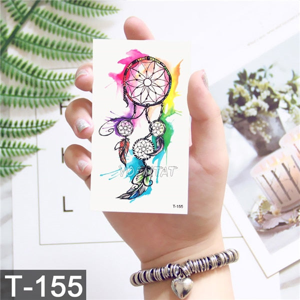 3D Waterproof Temporary Tattoo Stickers  Dream Catcher Diamond Feather Flash Tattoo Body Art For Women Transferable Fake Tattoos