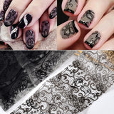 20cmx4cm New 2021 Black Lace Transfer Foil Nail Art Sexy Full Wraps DIY  Styling Stickers & Decals