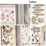 Fashion Sexy Gold Metallic Feather Temporary Tattoo Stickers Leaves Girl Wrist Flash Fake Tattoo Women Leg Bracelet Tatoo Summer