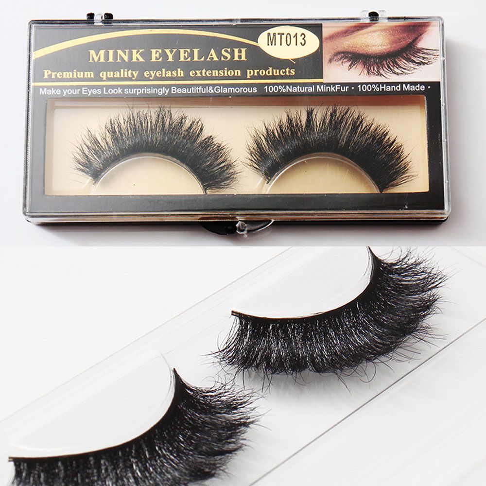 New Arrival 1 Pair Luxurious Beauty 100% Horsehair Thick Long Eye Lashes 3D False Eyelashes Women Beauty Fake Eyelashes