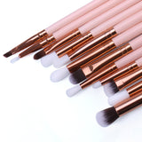 12pcs Eyes Makeup Brush Set Eye Shadow Eyeliner Face Powder Soft Cosmetic Brushes With Wood Handle