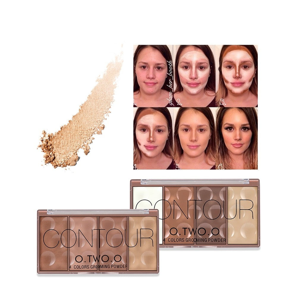 Contour Palette Face Shading Grooming Powder Makeup 4 Colors Long-Lasting Face Make Up Contouring Bronzer Cosmetics