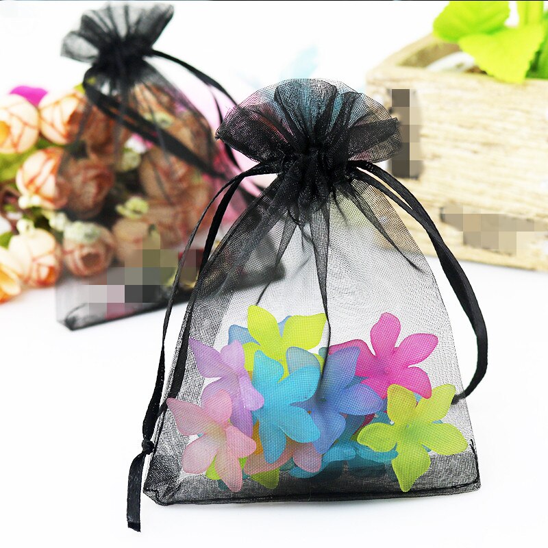 10pcs White Large Organza Bags 20x30cm Organza Drawstring Punches Bags Candy Jewelry Packaging Bag Party Wedding Favor Gift Bags